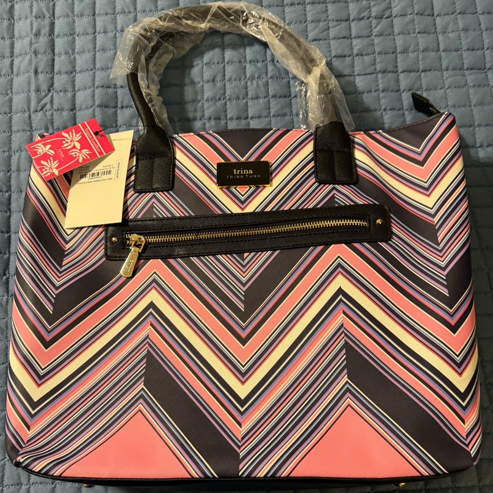 Trina Turk Multicolor Chevron Tote